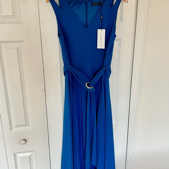 Stunning NWT sapphire blue with sash/belt and flattering high- lo cut - Picture 2 of 7